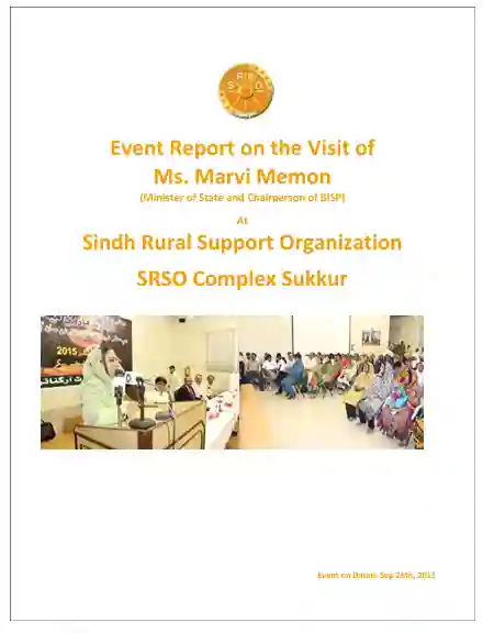 #13 Report on Visit of Ms. Marvi Memon (Minister of State and Chairperson of Benazir Income Support Program)