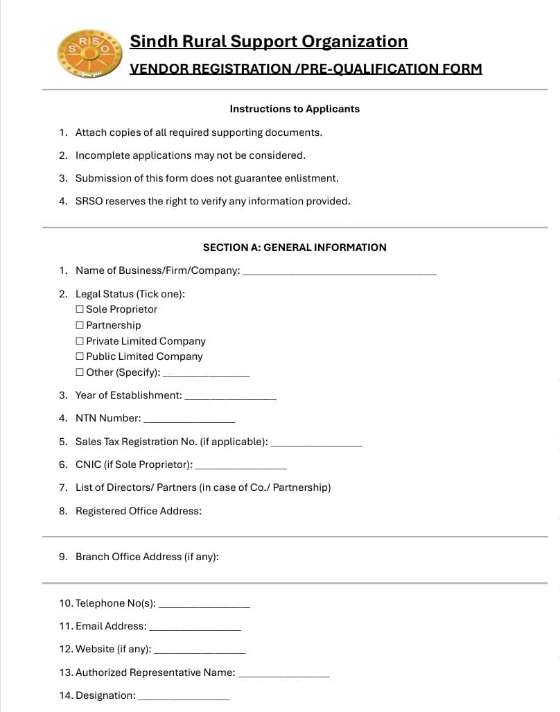 Vendor Registeration June 2026