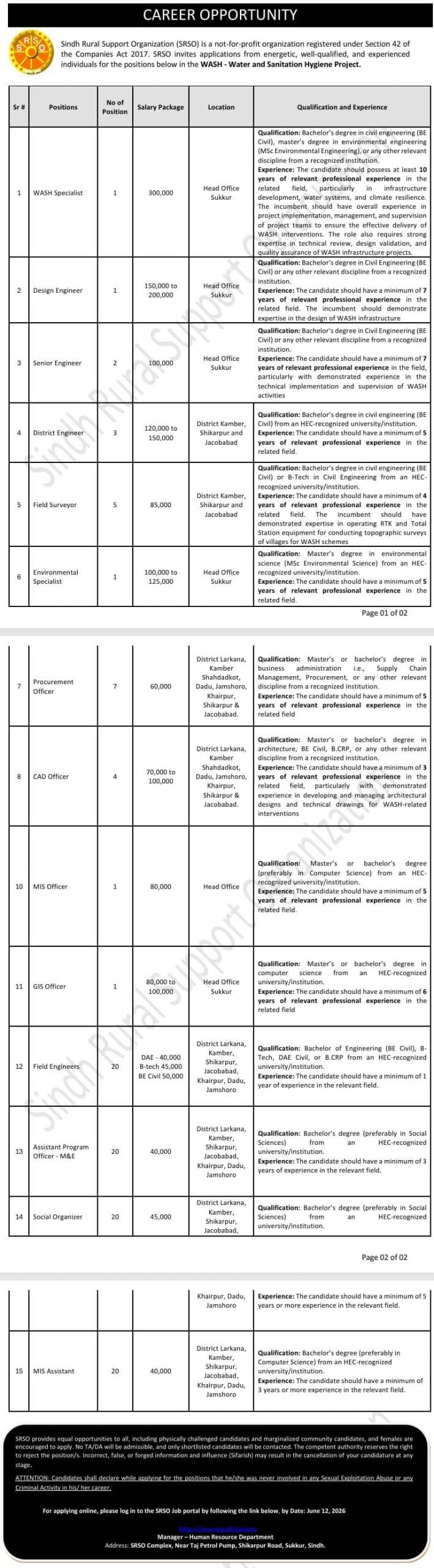 Careers 1 updated version Advertisement Wash Project Latest by 12 June 2026 scaled